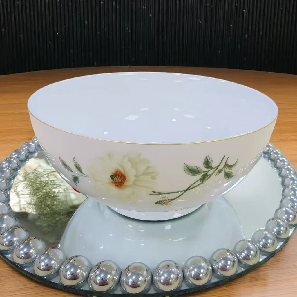 【2个装】金丝菊新款8英寸大汤碗骨瓷家用古瓷高档