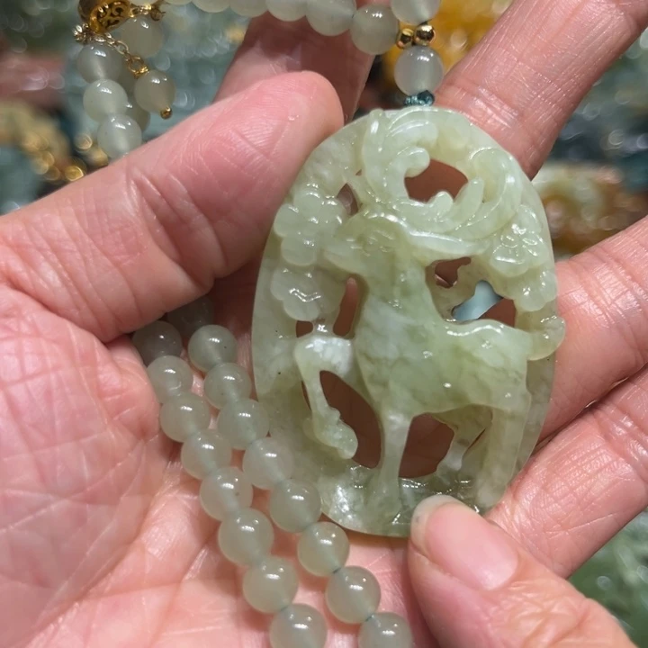 未镶嵌岫玉毛衣链