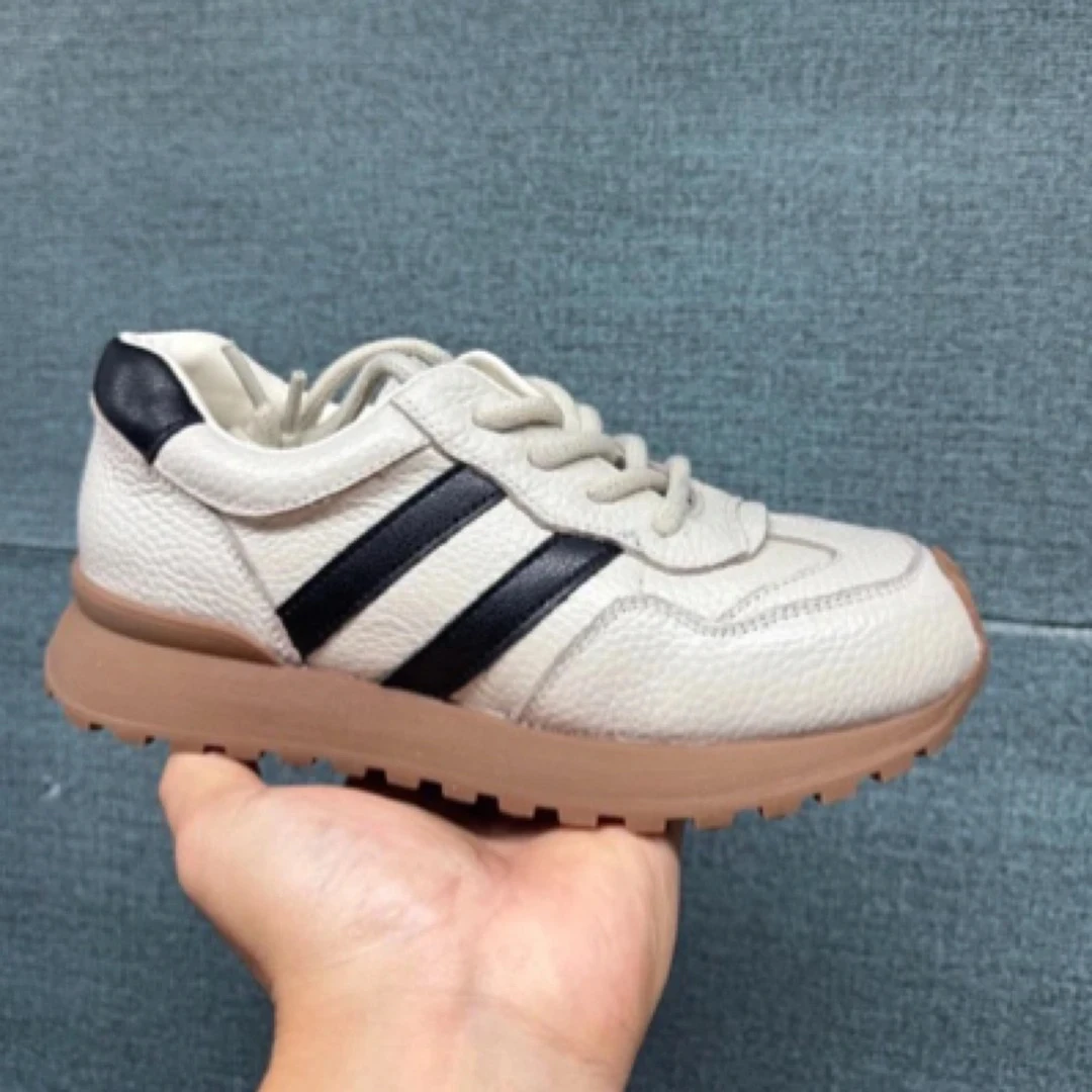 头层牛皮阿甘鞋透气运动风极简风胶粘时尚休闲鞋软底阿甘鞋8856