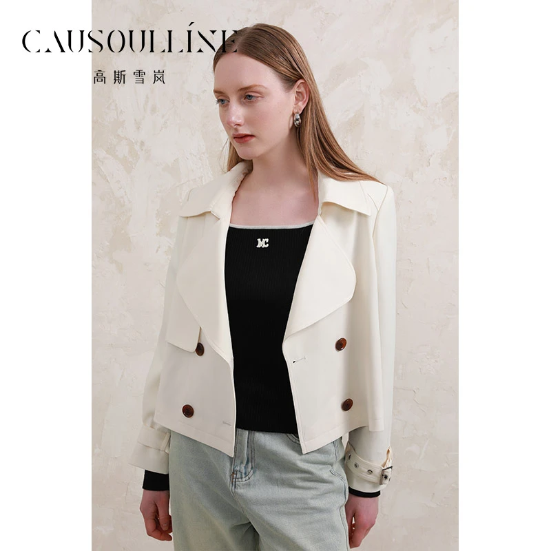 高斯雪岚【春季上新】设计师气质时尚通勤短外套25112092