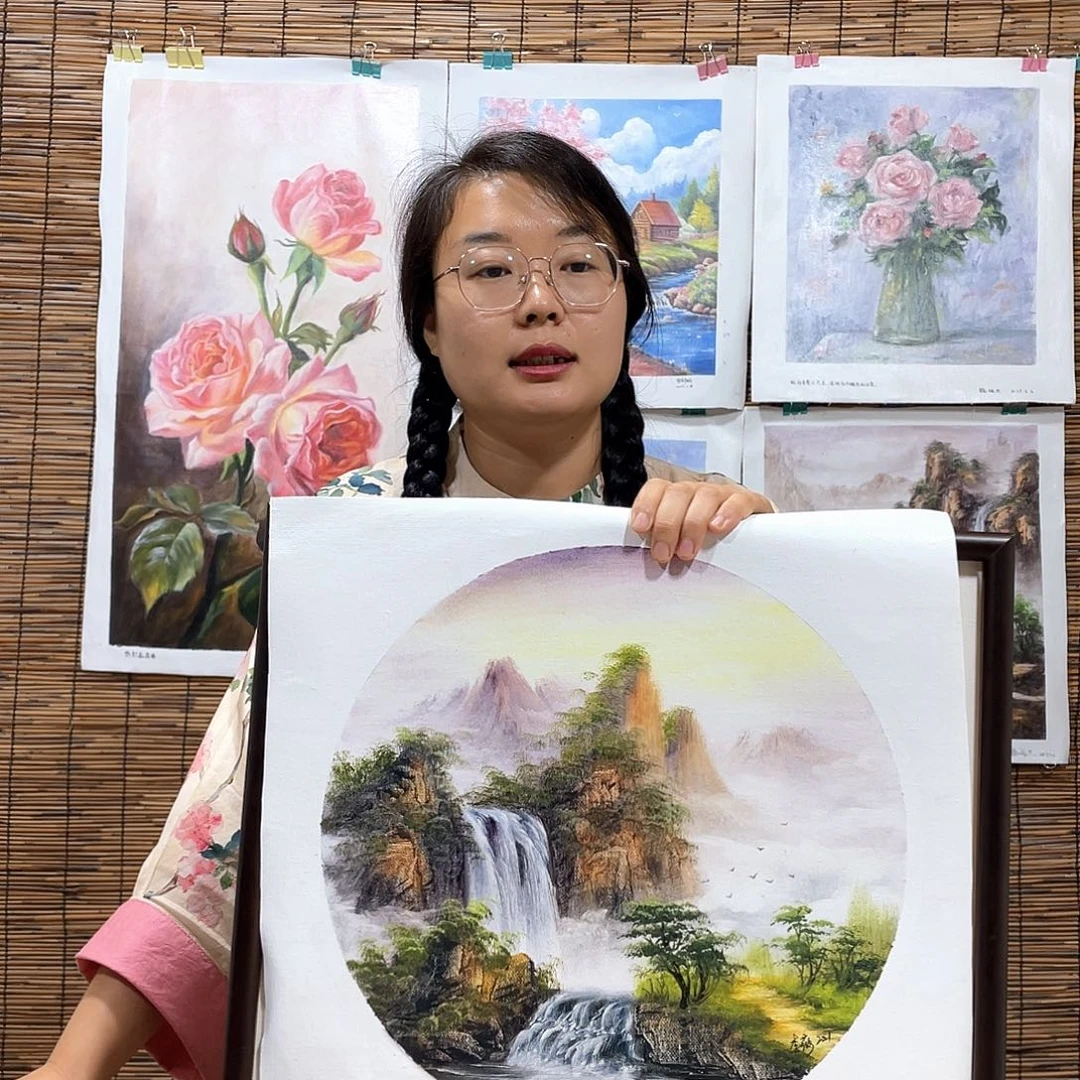 油画恭喜竞拍成功薇爽