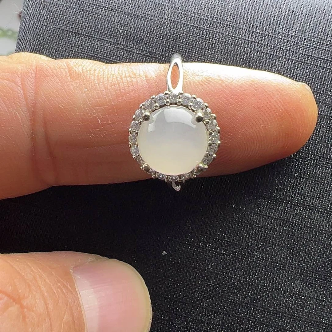 银S925镶嵌戒指翡翠翡翠