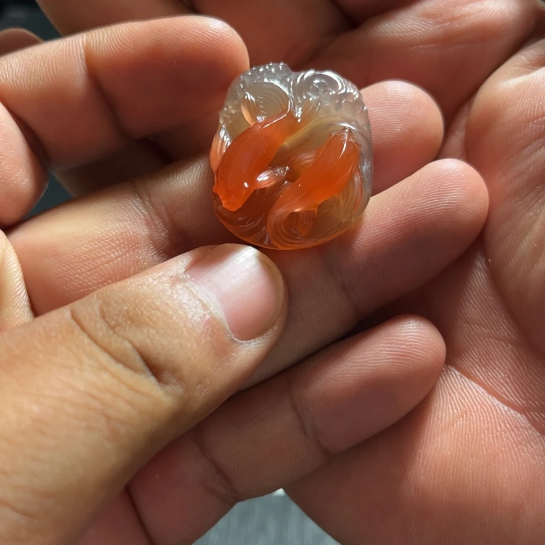 南红玛瑙双鱼未镶嵌魚****