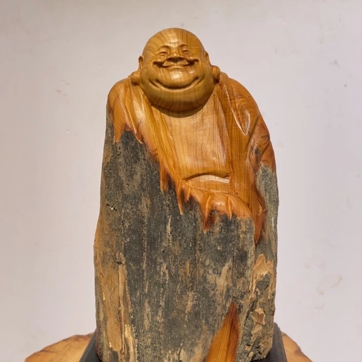 用***9柏木（崖柏）弥勒摆件