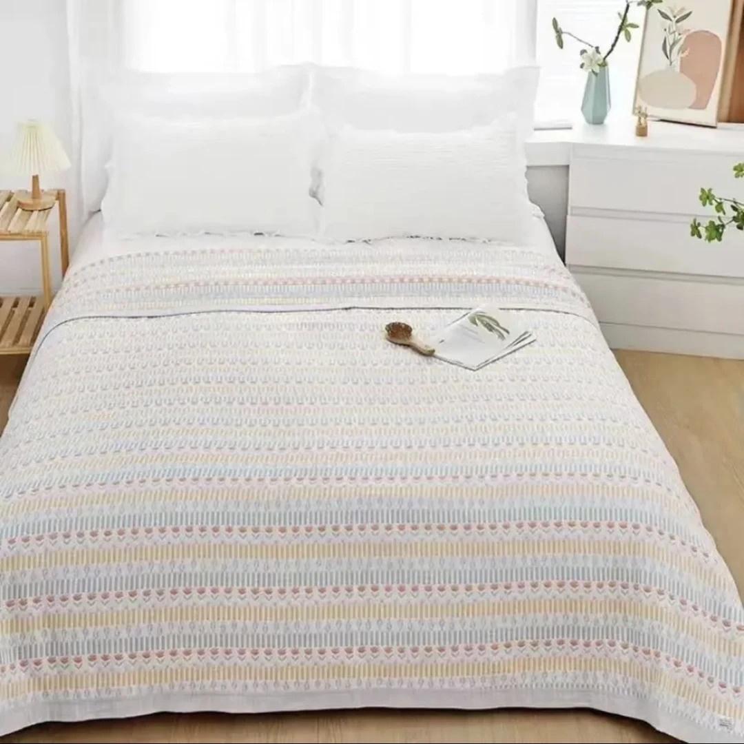 【六层纱布凉席】 a类加厚可机洗纱布床盖四季可用