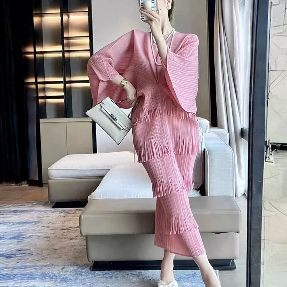 【春风晓】2026春夏新款大码女装流苏连衣裙蝙蝠袖晚宴礼服裙子穿搭