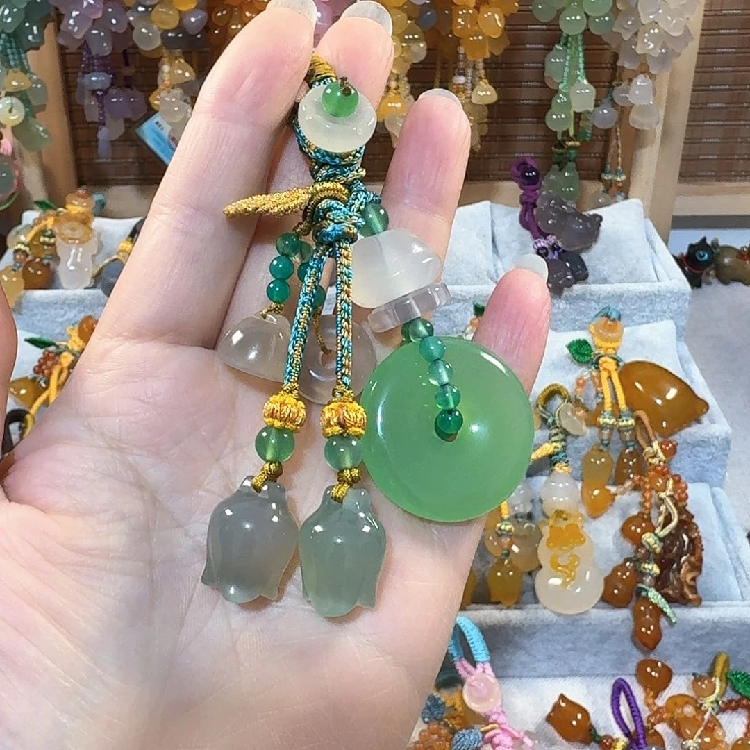 玛瑙/玉髓钥匙扣不挑不拣通货料子带有包容点未镶嵌