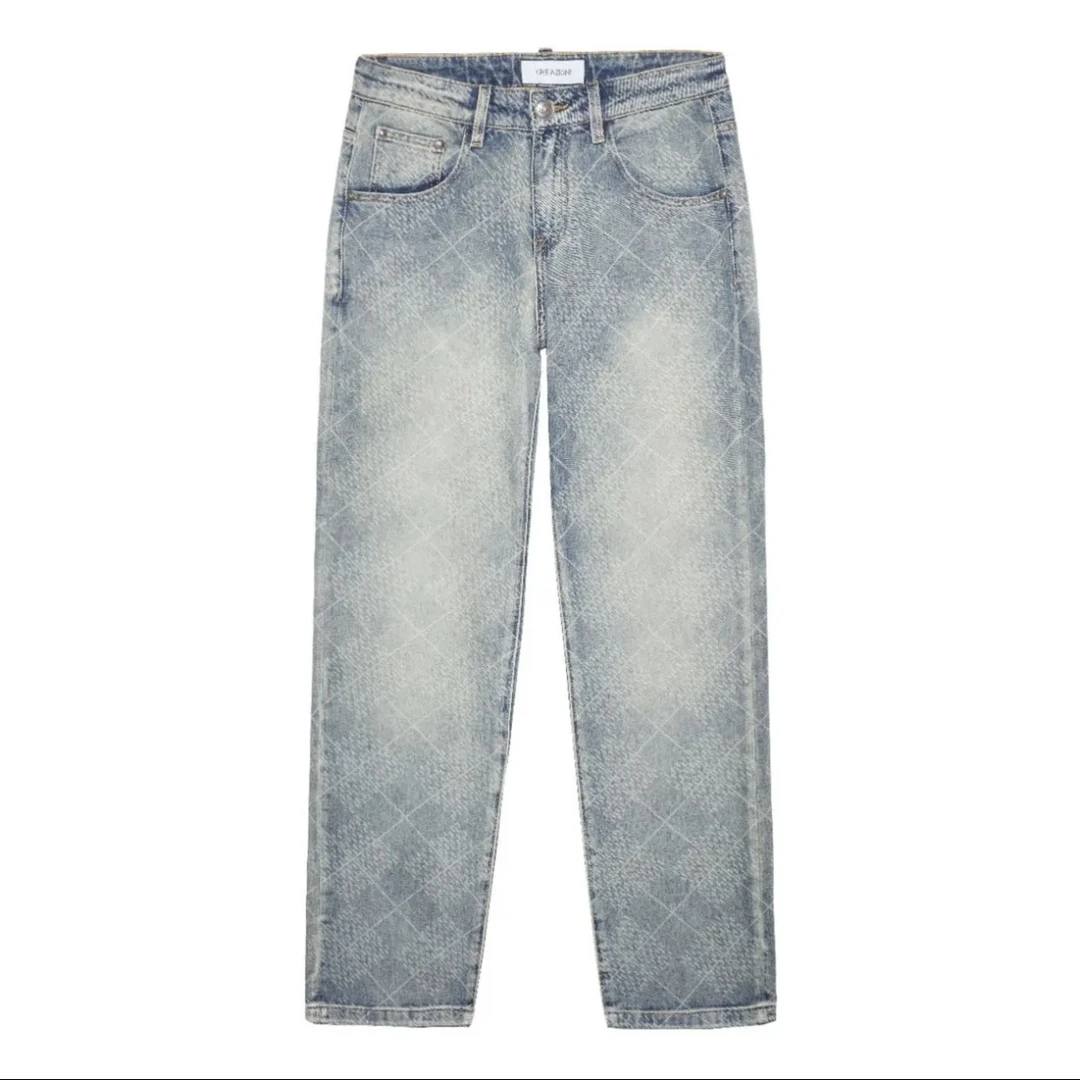 ［洛和国际］CREAZIONI克莱切尼 直筒微阔百搭时尚牛仔裤男式