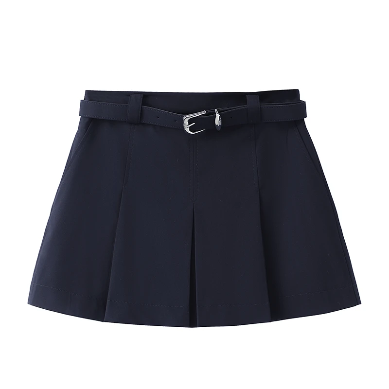 艾*家商场同款2025夏新款百搭高腰百褶裙半身裙女3534