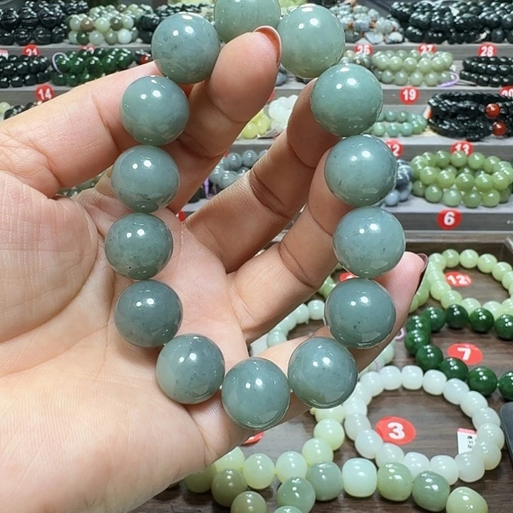 未镶嵌手链和田玉新疆且末蓝青花卡16