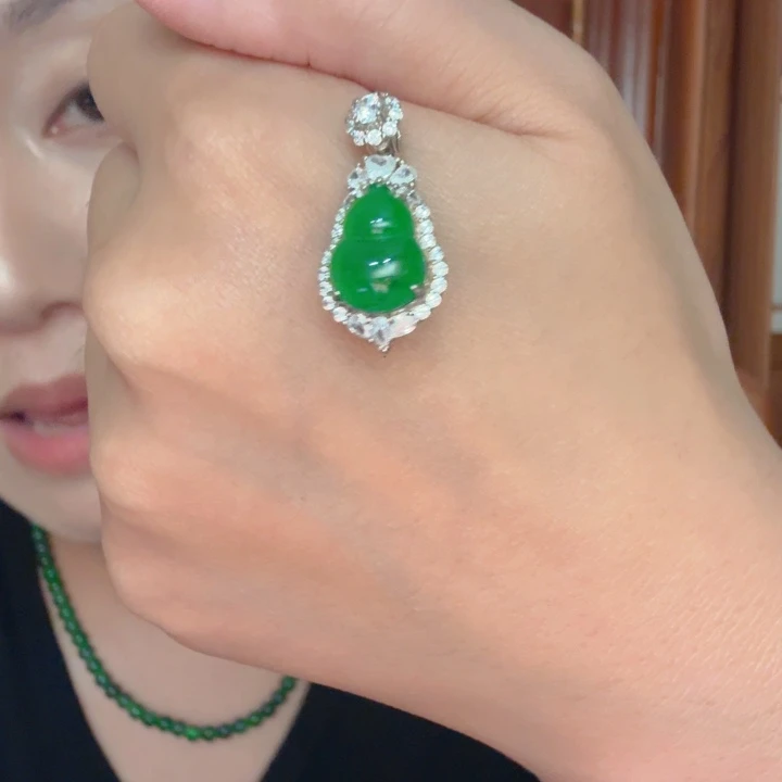 翡翠银S925镶嵌吊坠(不含链)吊坠