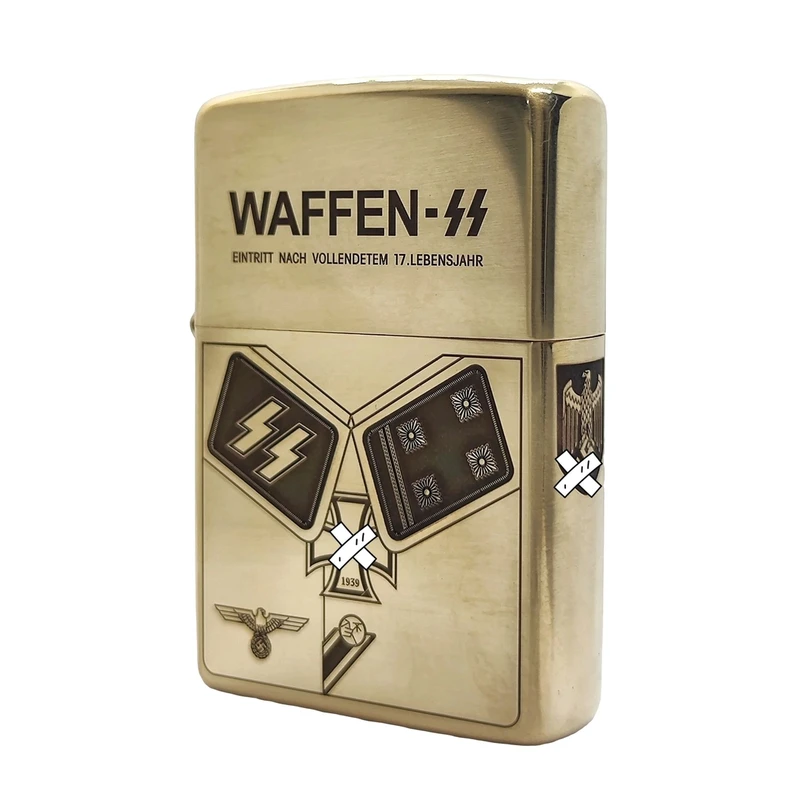 二战题材纪念经典纯铜防风煤油打火机创意精雕D机-制服领章