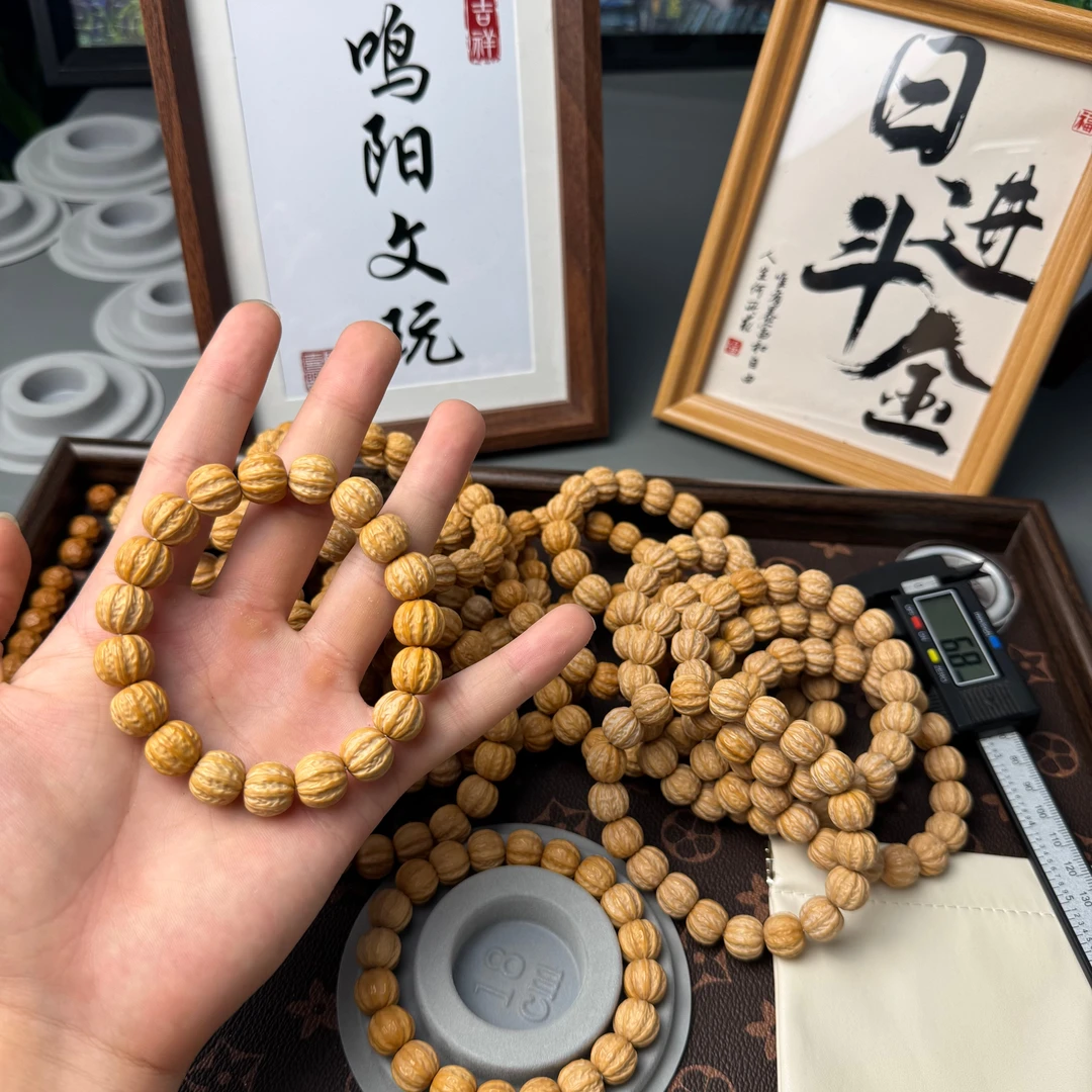 【练手款京八棱】京八棱猴头精工雕刻核桃文玩手串男士猴头手串