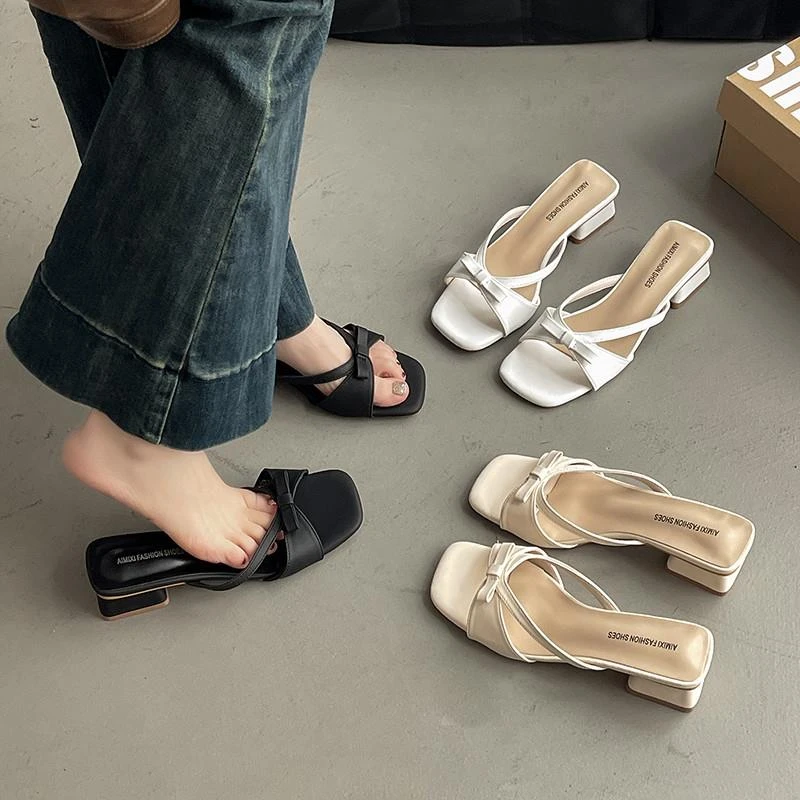 大码凉鞋女41-43宽胖脚女鞋夏季爆款新款高跟鞋外穿拖鞋低跟凉拖