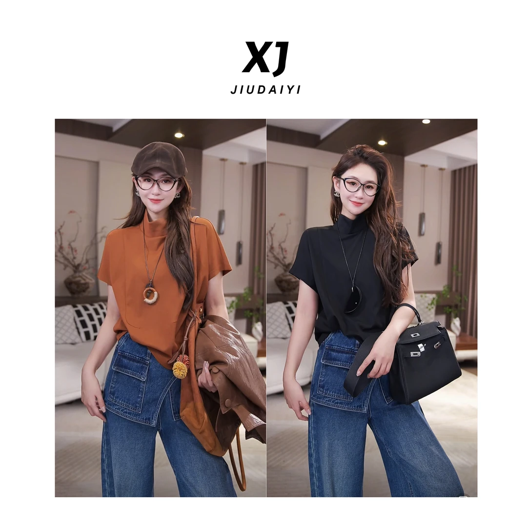 玖黛衣【威尔士】新款时尚百搭休闲显瘦无袖短T恤 TXJ44217