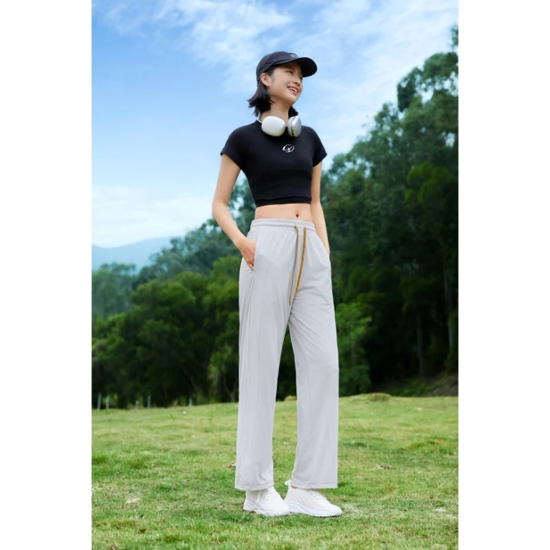 浪琪凉感阔腿裤欧若风女冰丝防晒显瘦垂感长裤