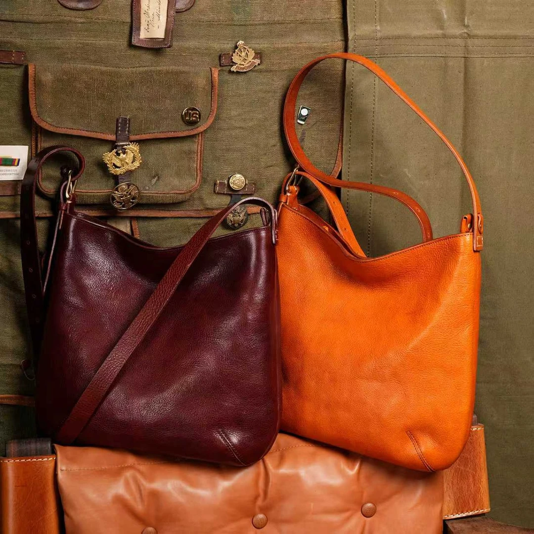 制道手工皮具斜挎包单肩大容量13590