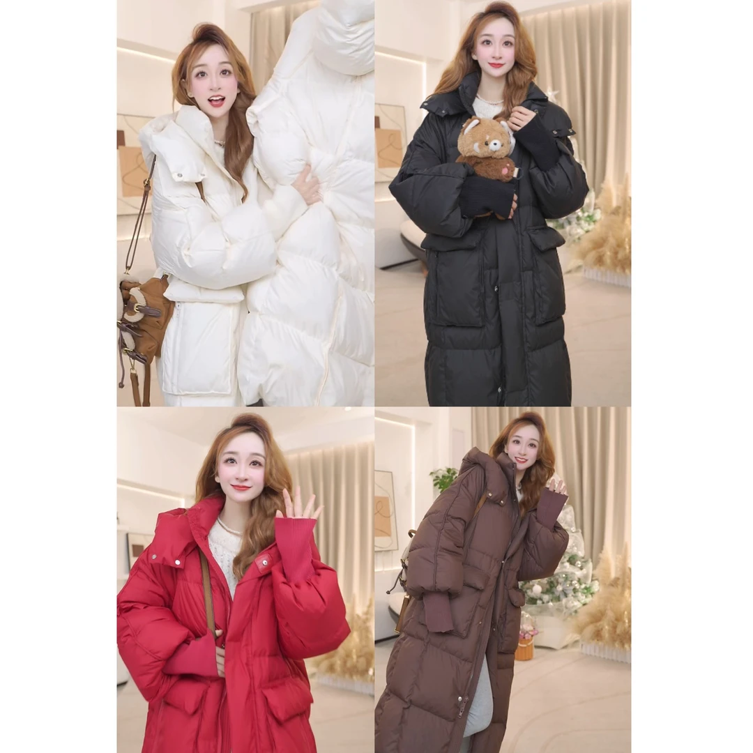 大口袋款连帽时尚百搭蓬松加厚羽绒服811