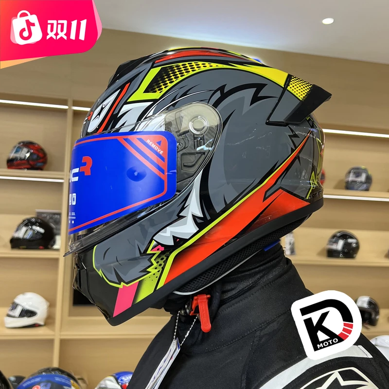 Rymic睿觅977头盔男女摩托车全盔复古机车四季骑行防雾蓝牙