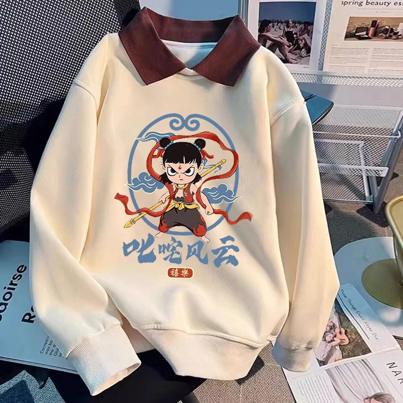 哪吒衣服国潮动漫儿童上衣2025春装秋季男女童上衣休闲洋气童装