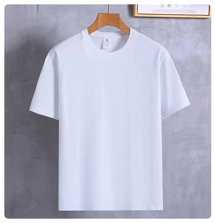 短袖夏季圆领男士T恤白色休闲