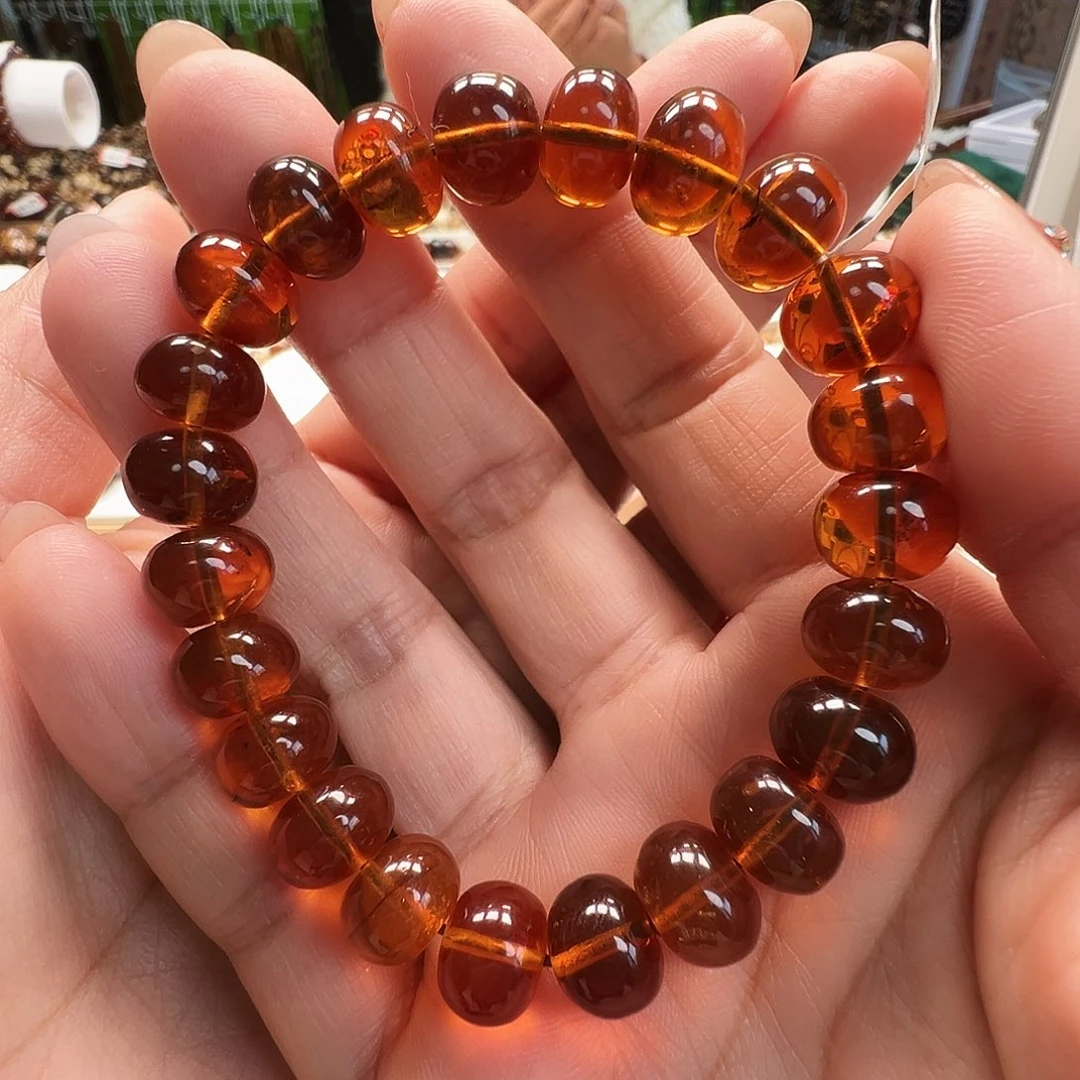 琥珀未镶嵌裸石抚顺琥珀10豆油红