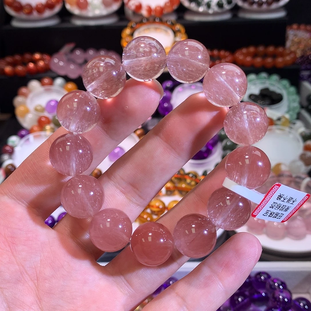 手链未镶嵌水晶豆沙粉钢丝兔毛14+