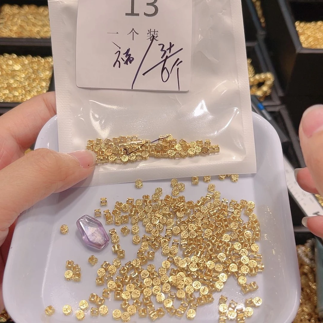 水晶珠宝半成品银S925镀金镶嵌13