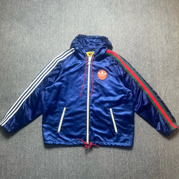 95新 GUCCI/古驰 Gucci 联名adidas拉链尼龙外套/50码/95新/12241