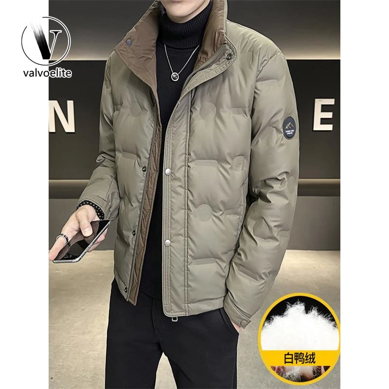 VALVOELITE轻薄羽绒服男士时尚新款高端短款立领加厚保暖时尚外套