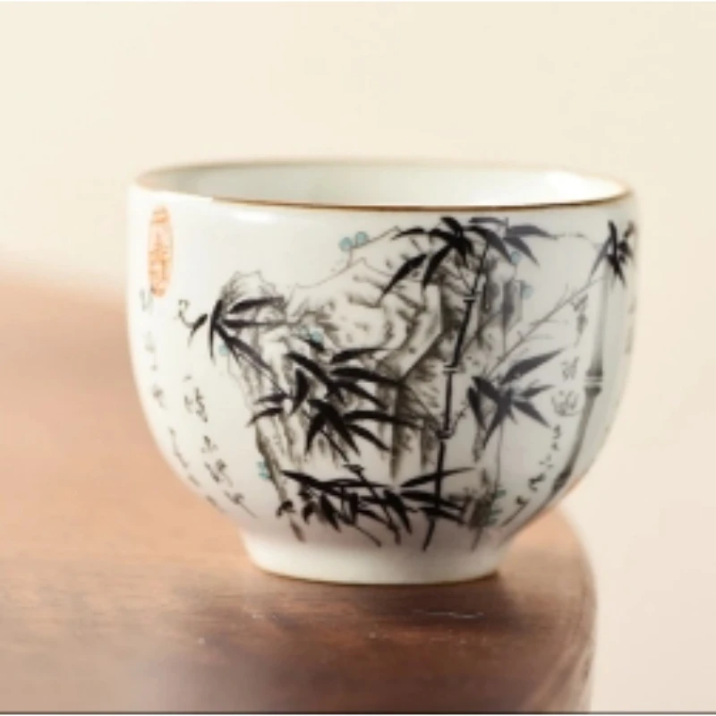 DD-G015-汝窑墨竹客杯GSTC