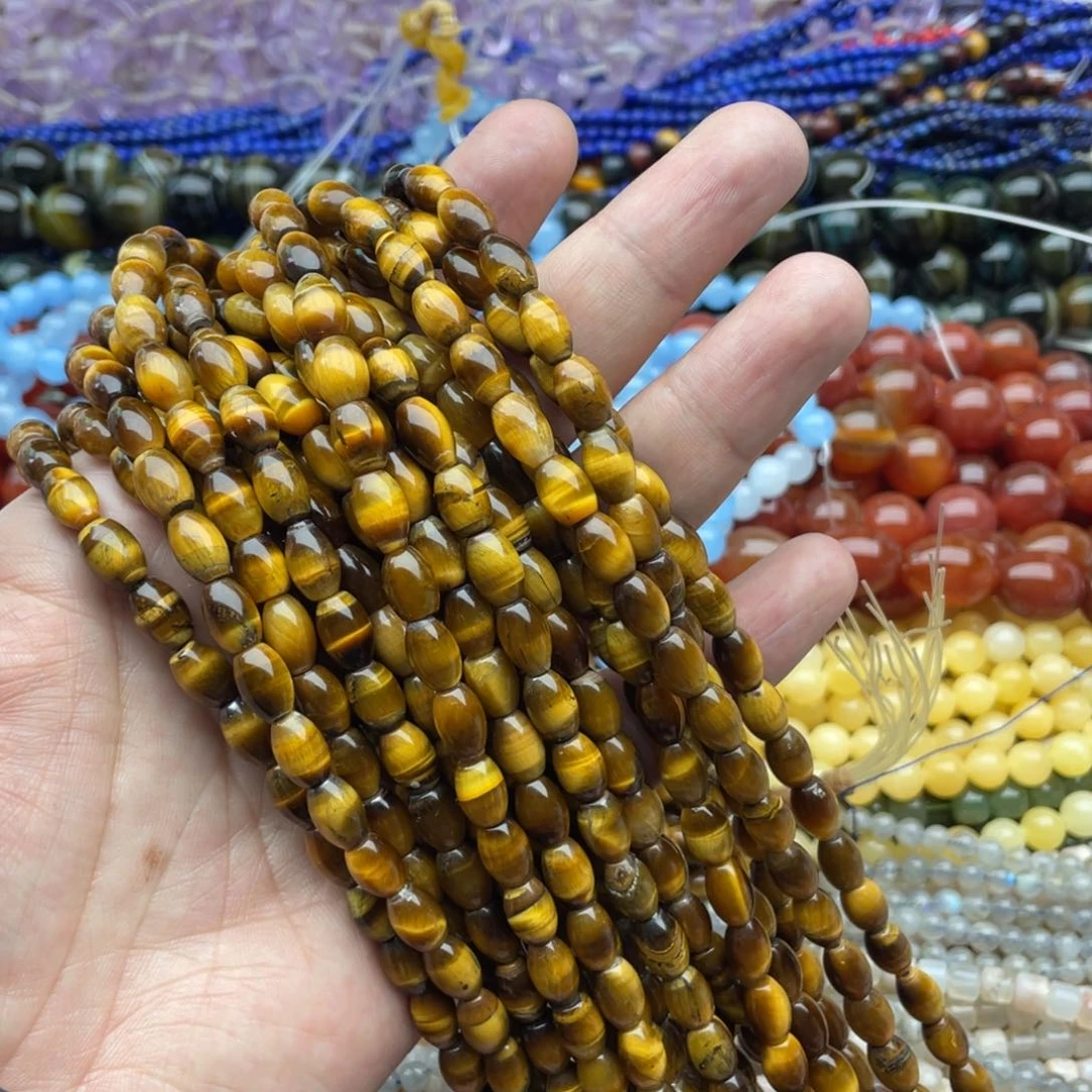 玛瑙/玉髓珠宝半成品未镶嵌随***～一条虎眼枣珠