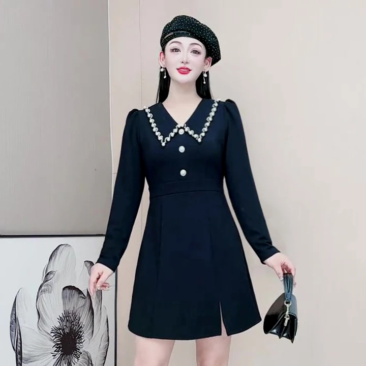 气质高级感连衣裙气质减龄大码法式显瘦连衣裙遮跨收腰裙子3539