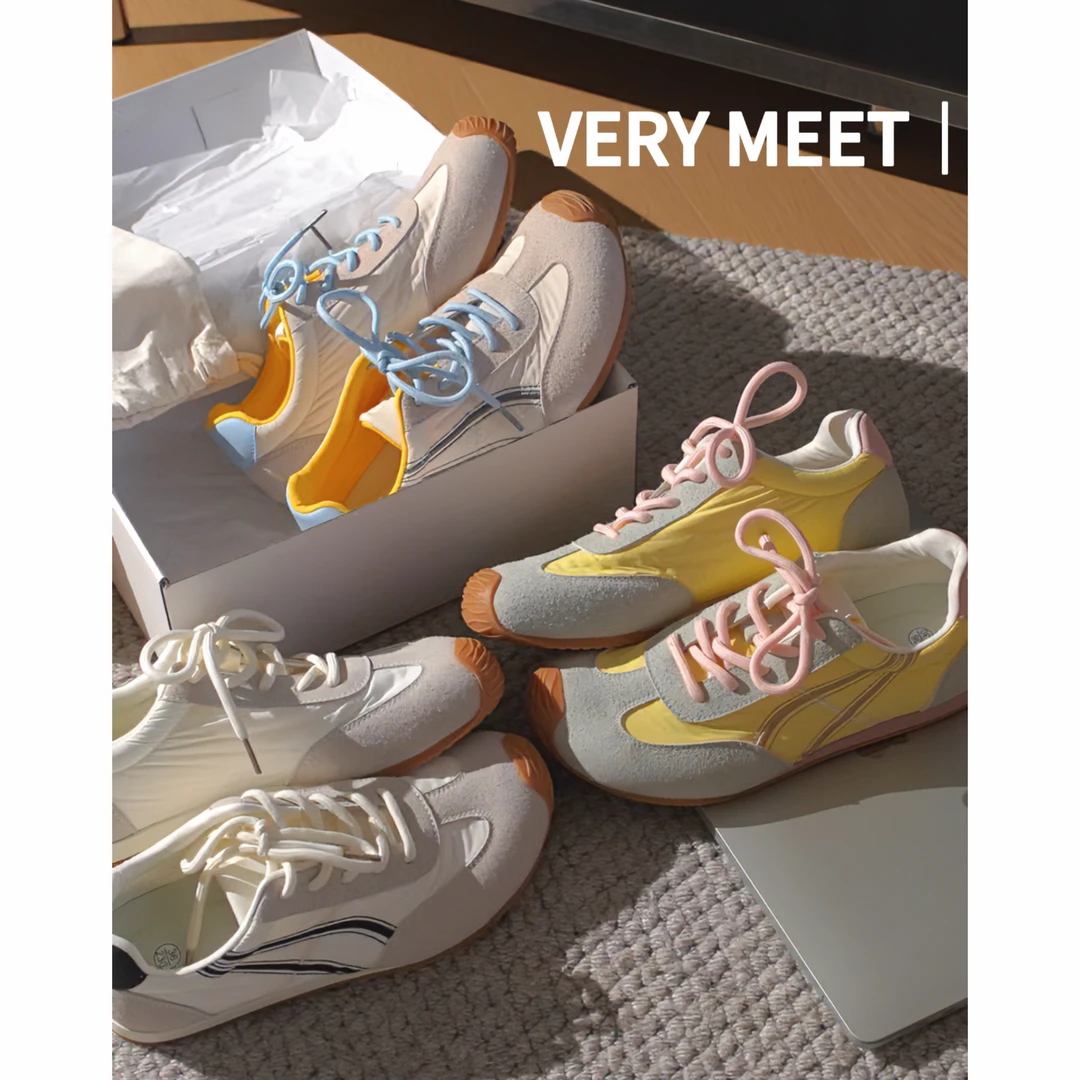 2025新款拼色百搭德训鞋女运动鞋平底轻便休闲板鞋阿甘鞋