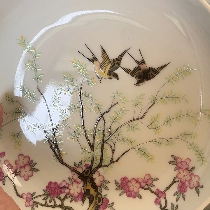 杯景德镇心里春燕图大壶承