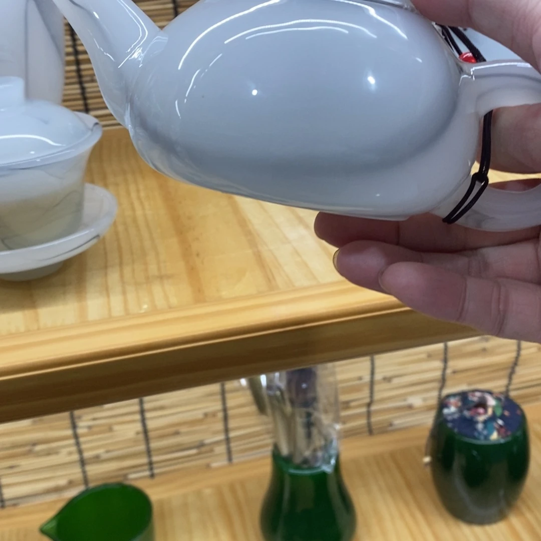 琉璃手工艺品水墨茶壶1