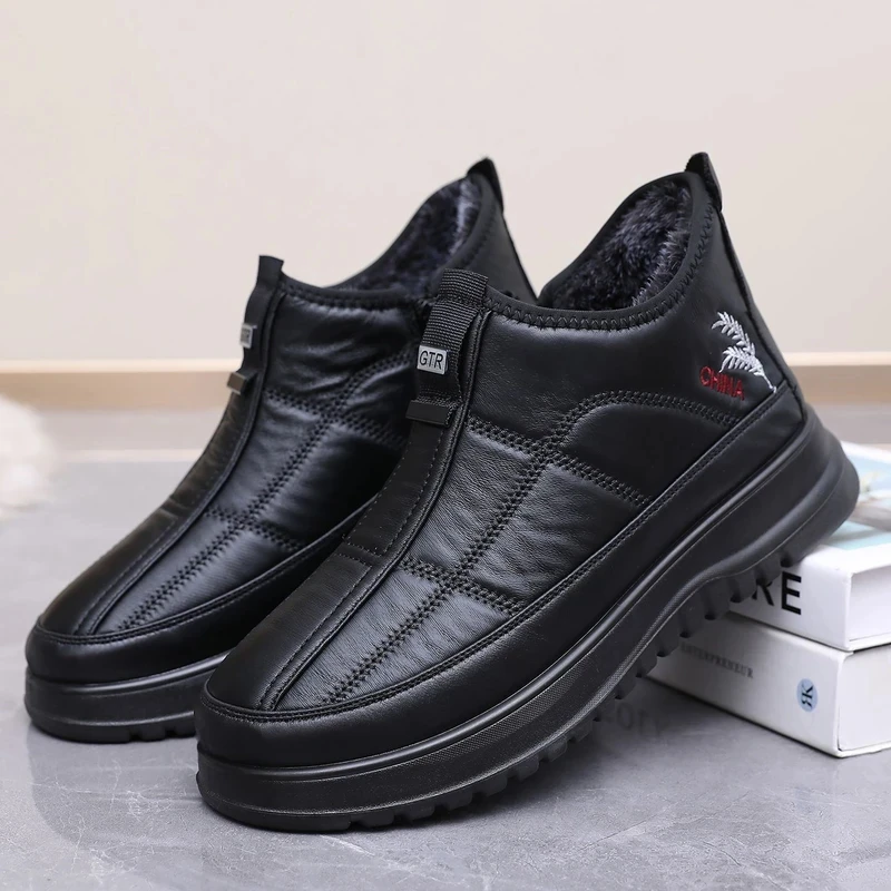 冬季老北京布鞋男棉鞋加绒保暖防滑软底中老年人爸爸休闲宽松大码