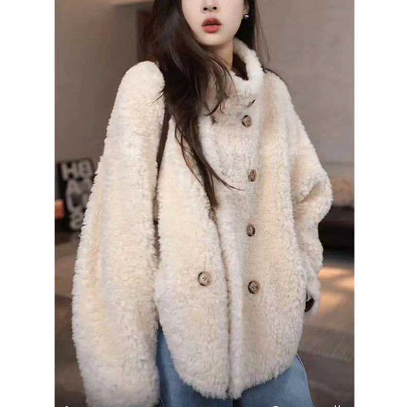2026冬季新款双面穿简约风时尚休闲轻奢女士毛茸茸保暖短外套