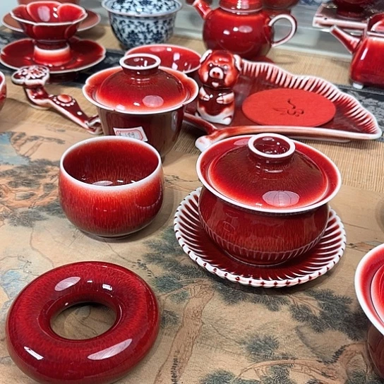 海*景德镇陶瓷红马坊套组