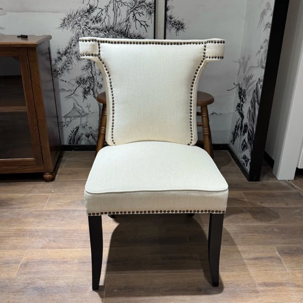 美式餐椅复古实木餐椅酒店餐椅牛角椅-清货不支持延迟发货DC1479