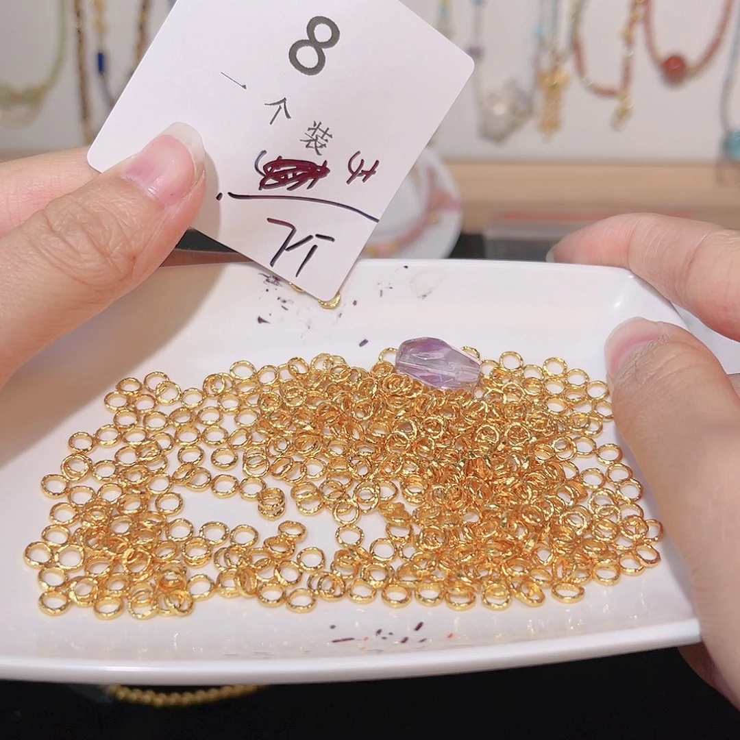 紫晶珠宝半成品银S925镀金镶嵌8