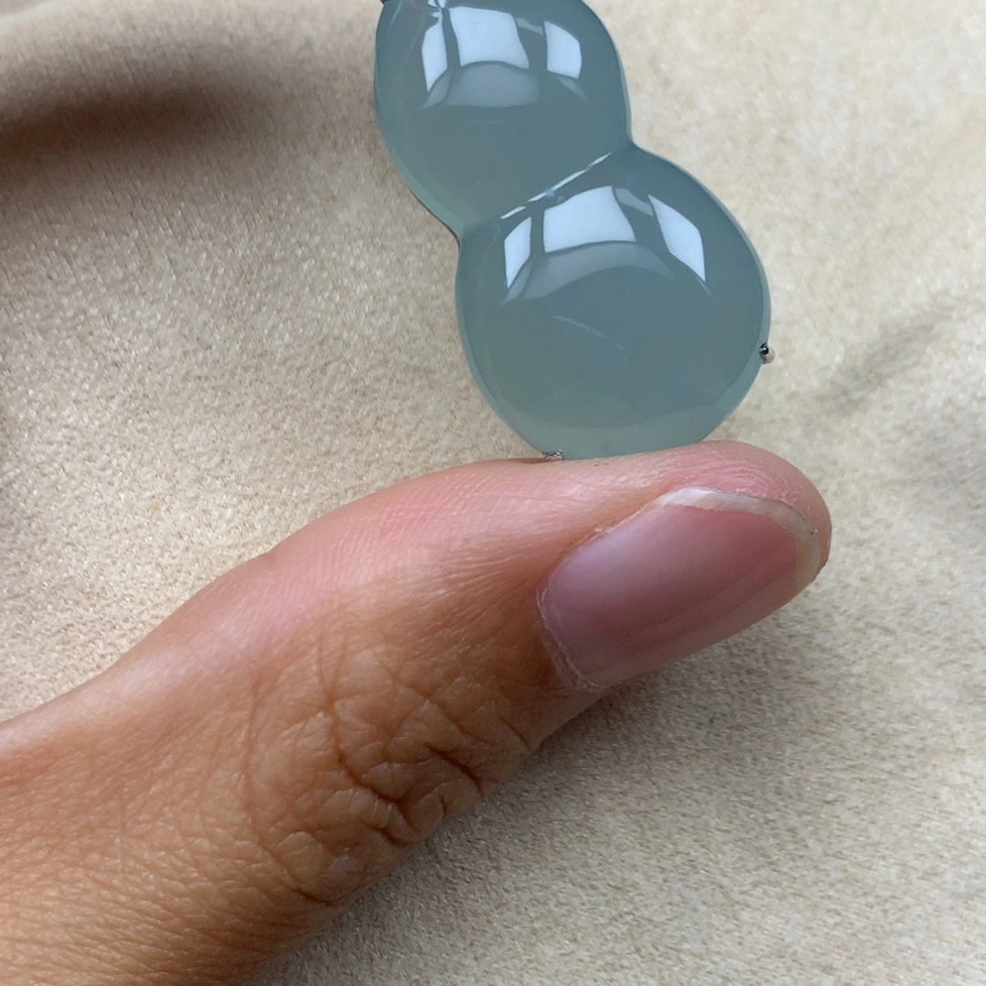 翡翠18K金镶嵌吊坠(不含链)大葫芦