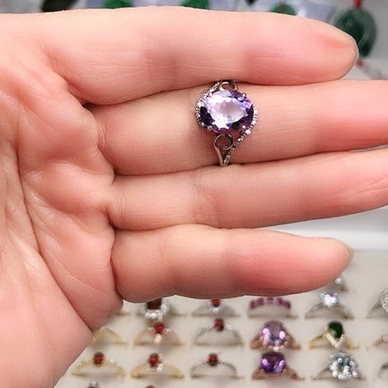银S925镶嵌戒指紫晶