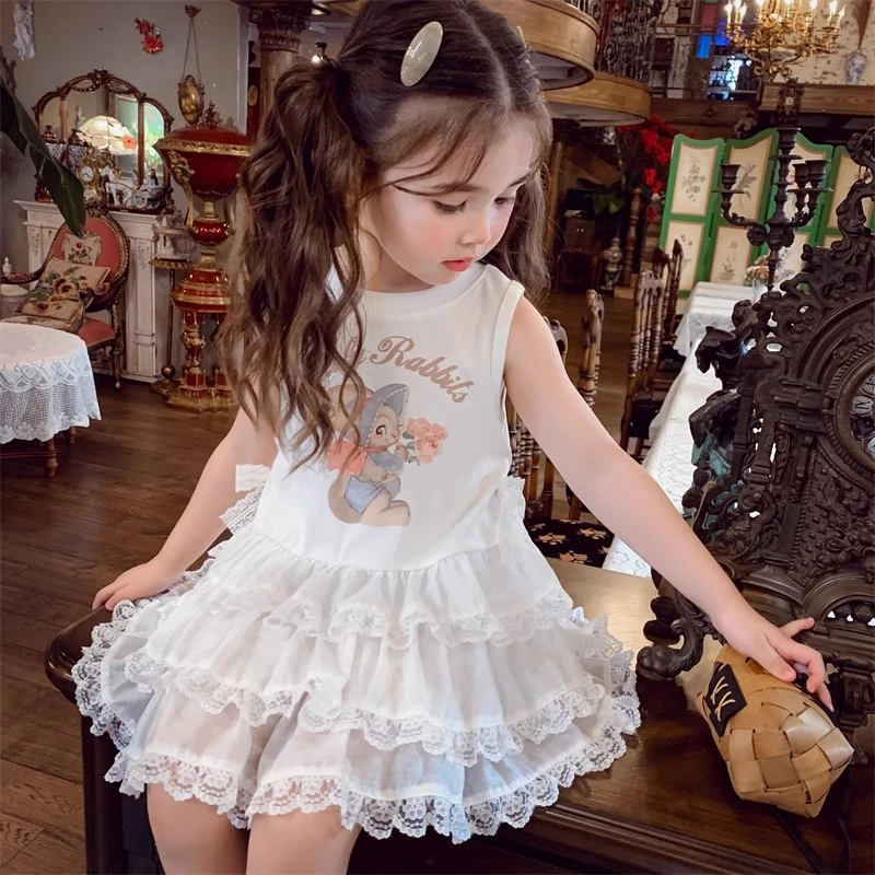 女童背心裙夏装2025新款儿童韩版百搭无袖连衣裙洋气小女孩蛋糕裙