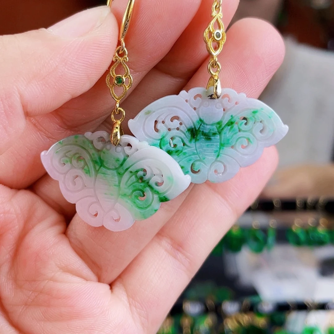 翡翠未镶嵌耳饰饰品