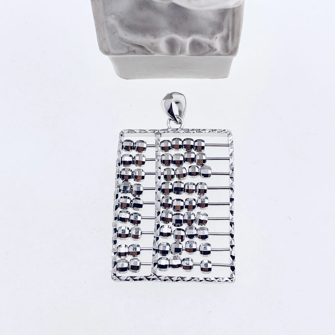 铂金Pt950镭射算盘吊坠8克多