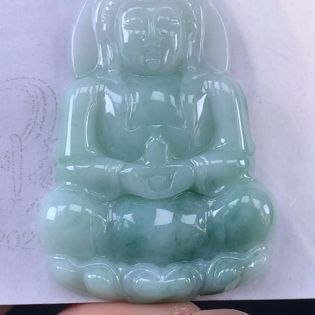 翡翠未镶嵌颈饰观音