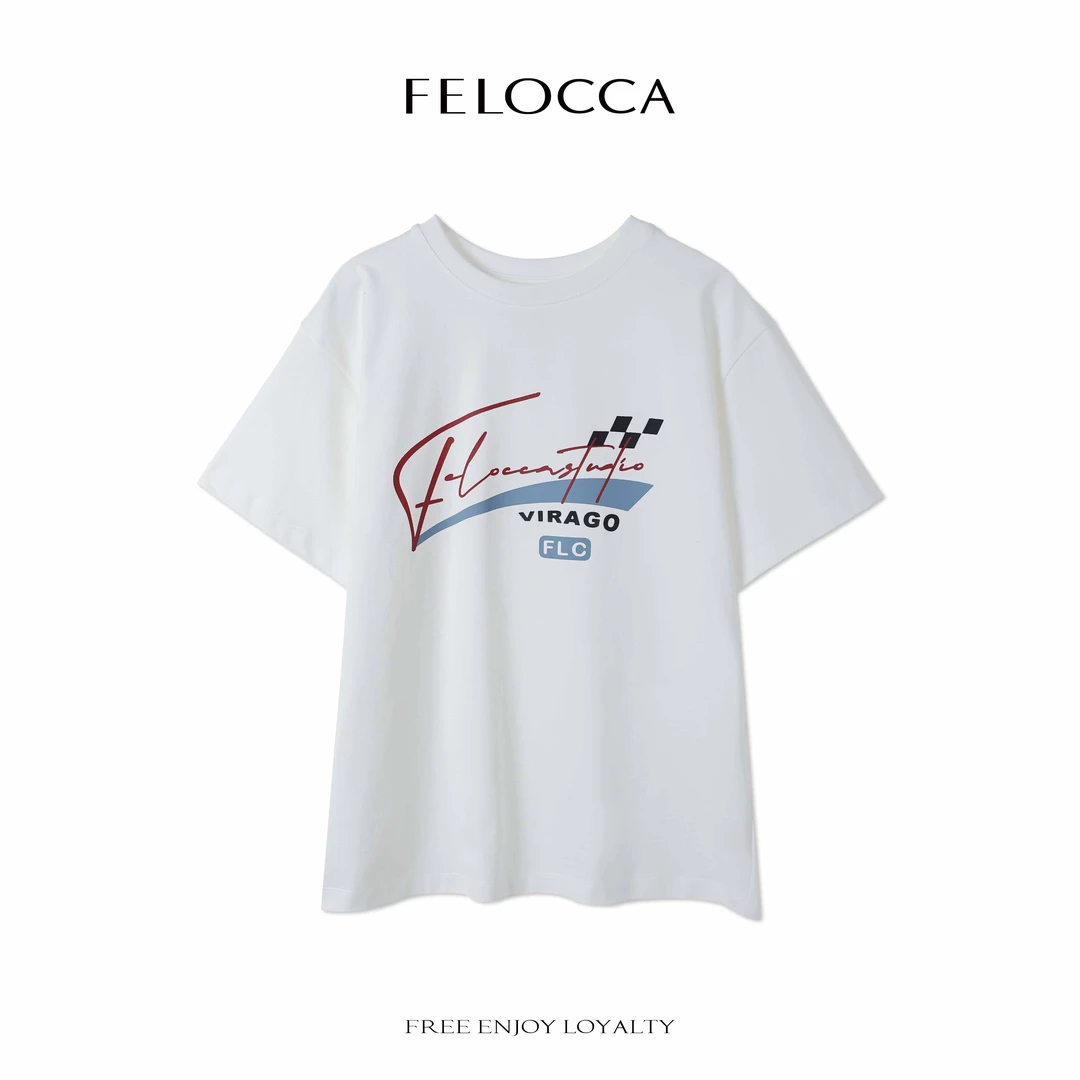 NO退NO换【FELOCCA】新品时尚印花宽松短袖休闲百搭T恤CC2493