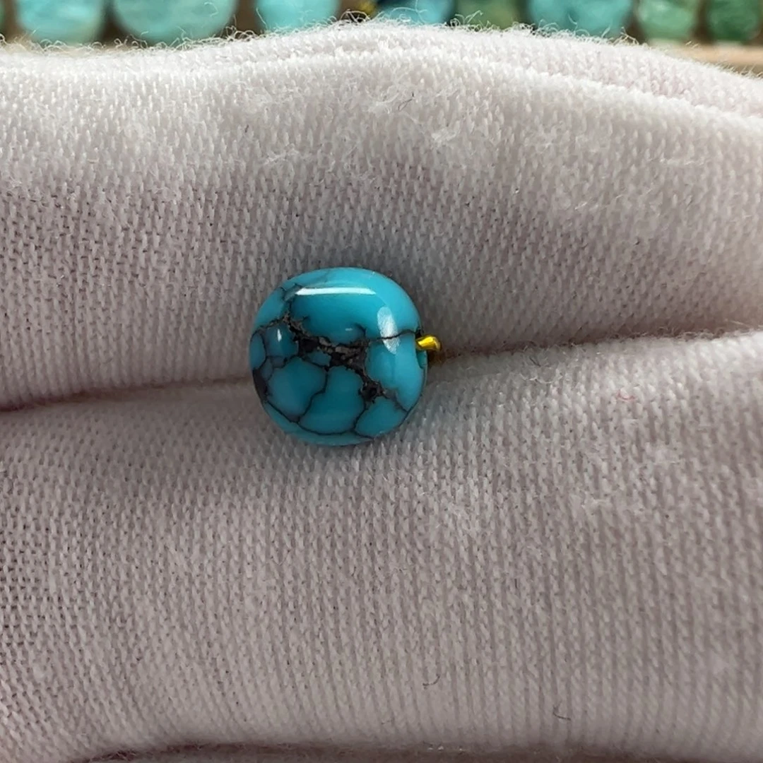 未镶嵌绿松石老型珠7.4x6.9mm