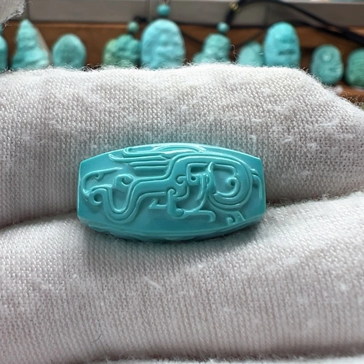 绿松石未镶嵌仿古勒子 9.8mm